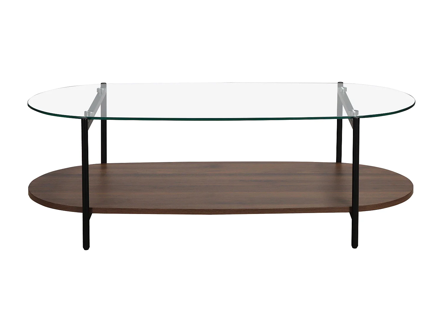 Table basse moderne ovale L 120 cm en verre transparent