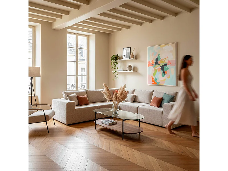 Moderne ovale salontafel L 120 cm in transparant glas