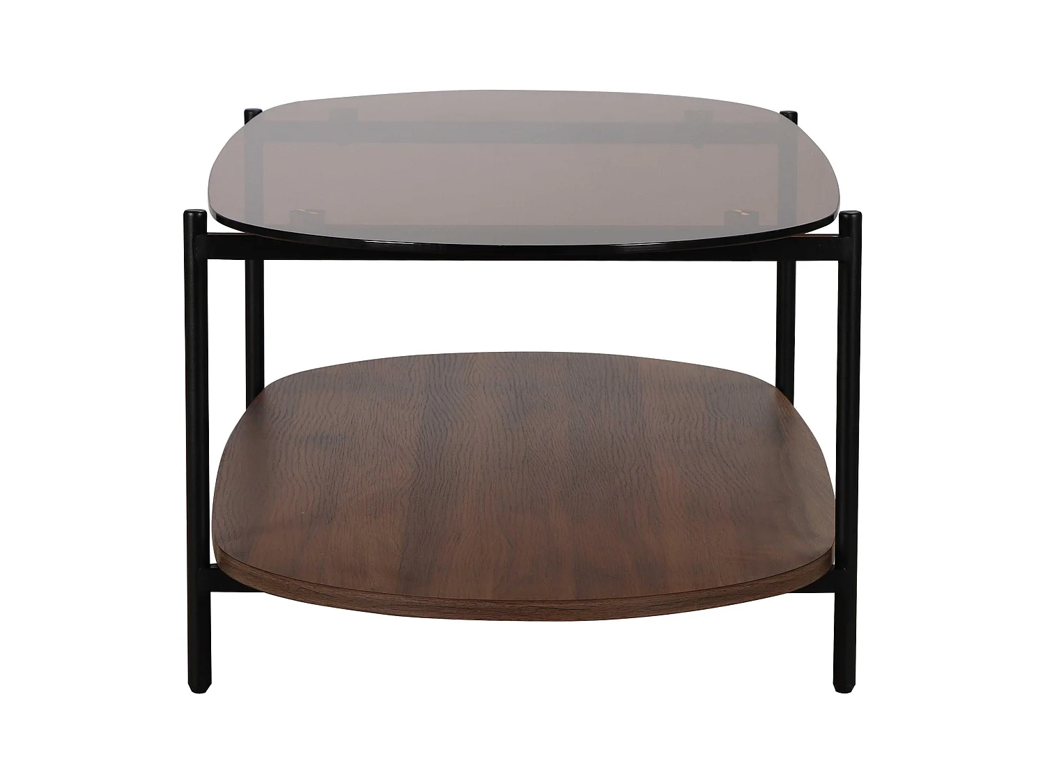 Table basse moderne ovale L 120 cm en verre marron