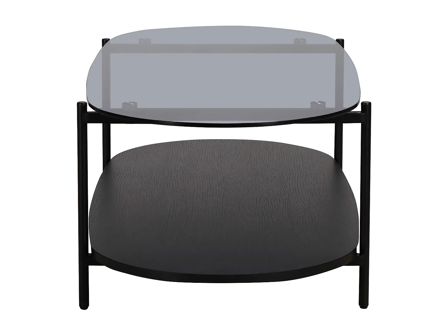 Table basse moderne ovale L 120 cm en verre bois noir
