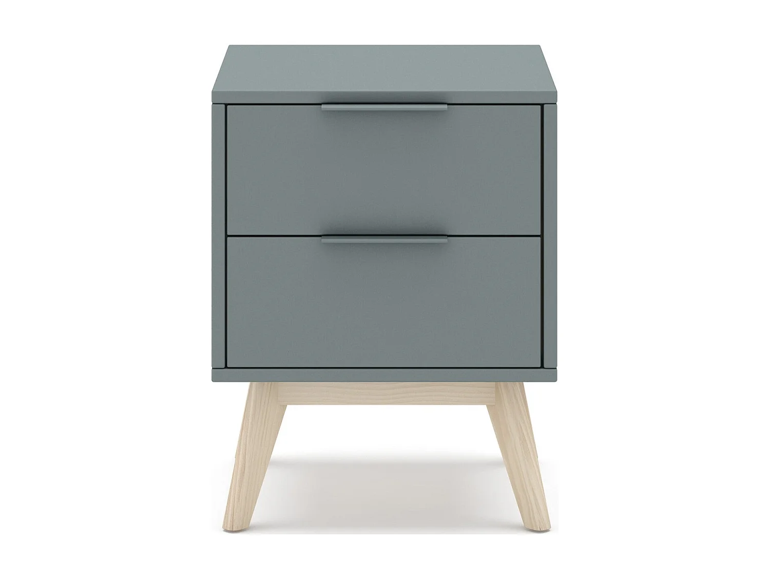 Table de chevet 2 tiroirs en bois vert kaki - Piera