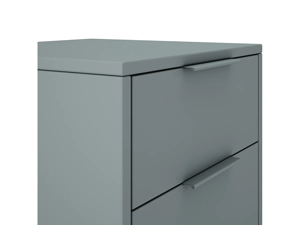 Table de chevet 2 tiroirs en bois vert kaki - Piera