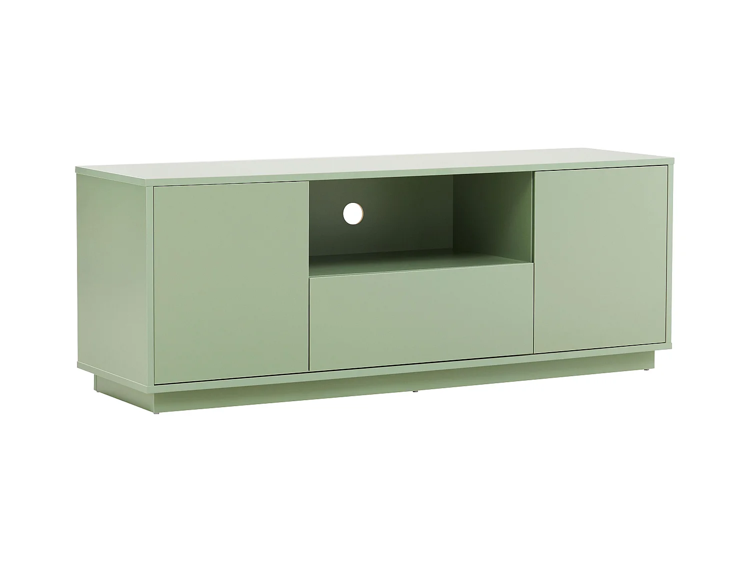 Meuble TV moderne rectangulaire L140 cm vert