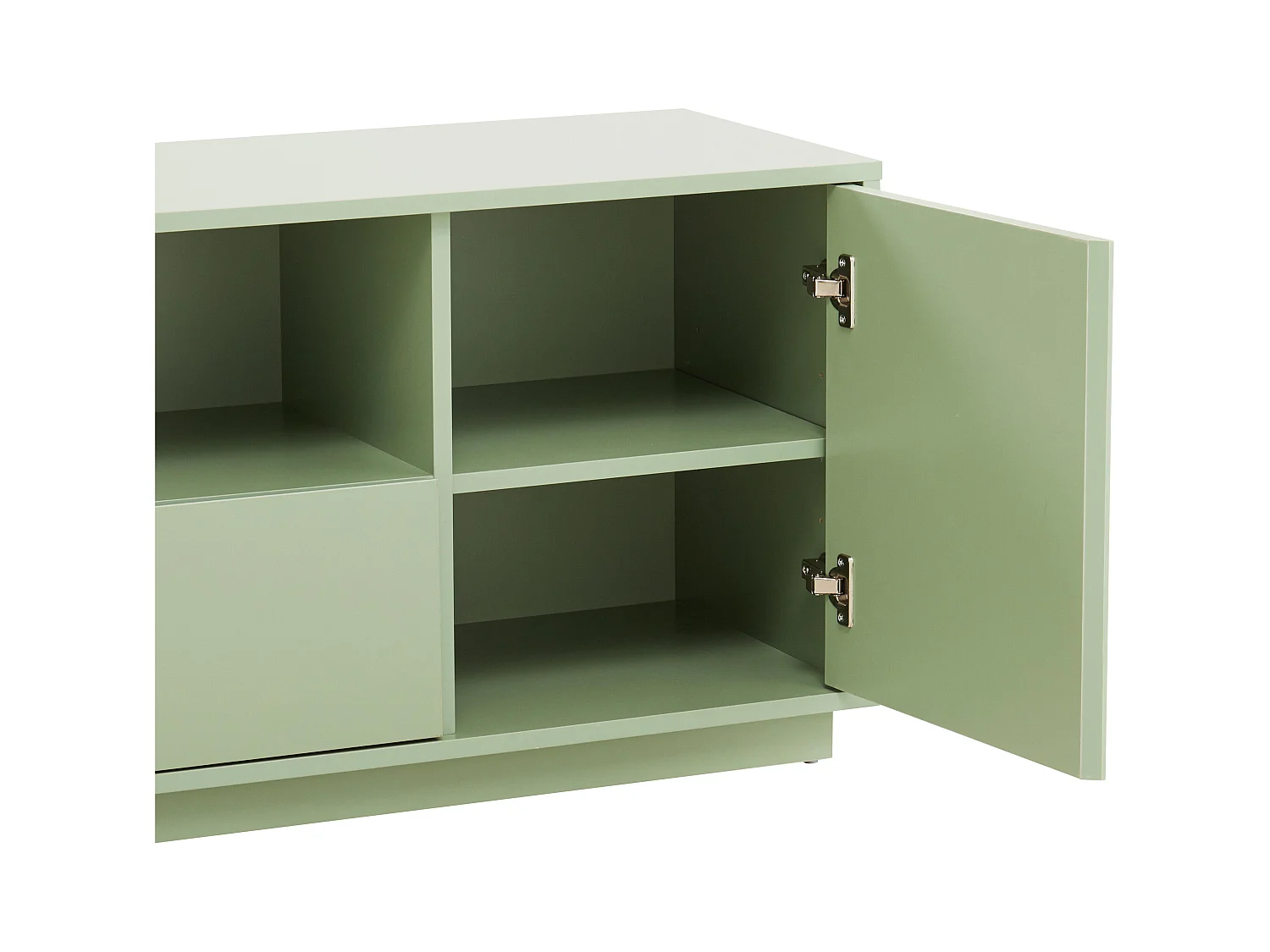 Meuble TV moderne rectangulaire L140 cm vert