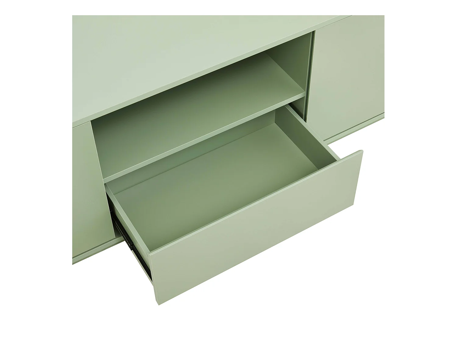 Meuble TV moderne rectangulaire L140 cm vert