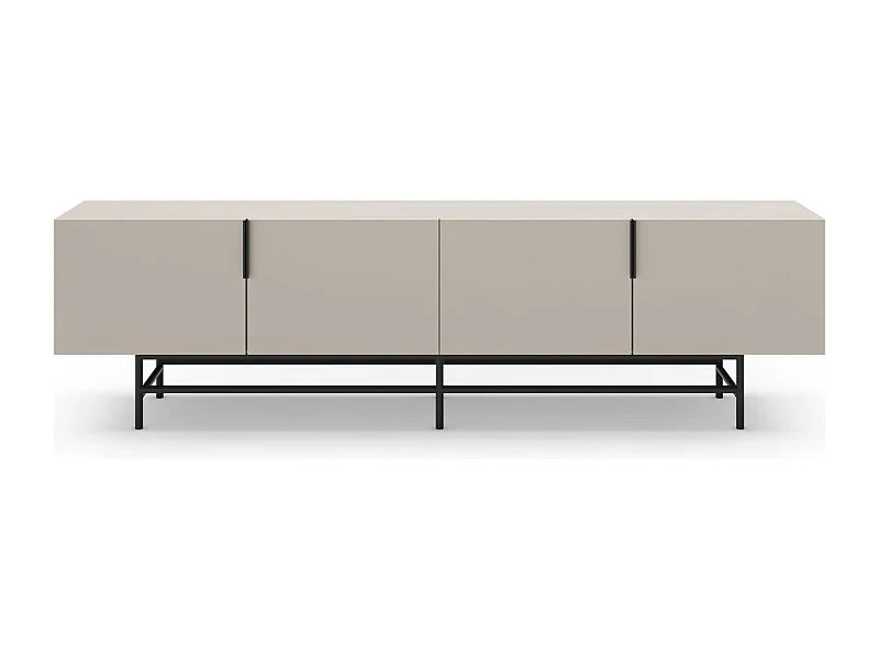 Meuble Tv 4 portes beige 200 cm - Clea