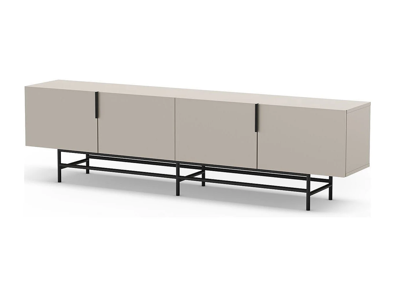 Meuble Tv 4 portes beige 200 cm - Clea