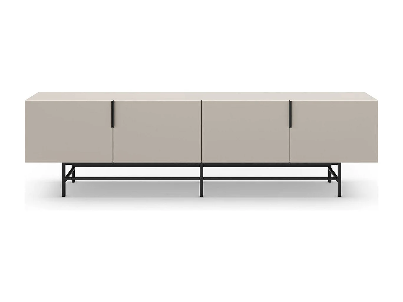 Meuble TV 4 portes beige 200 cm - Clea