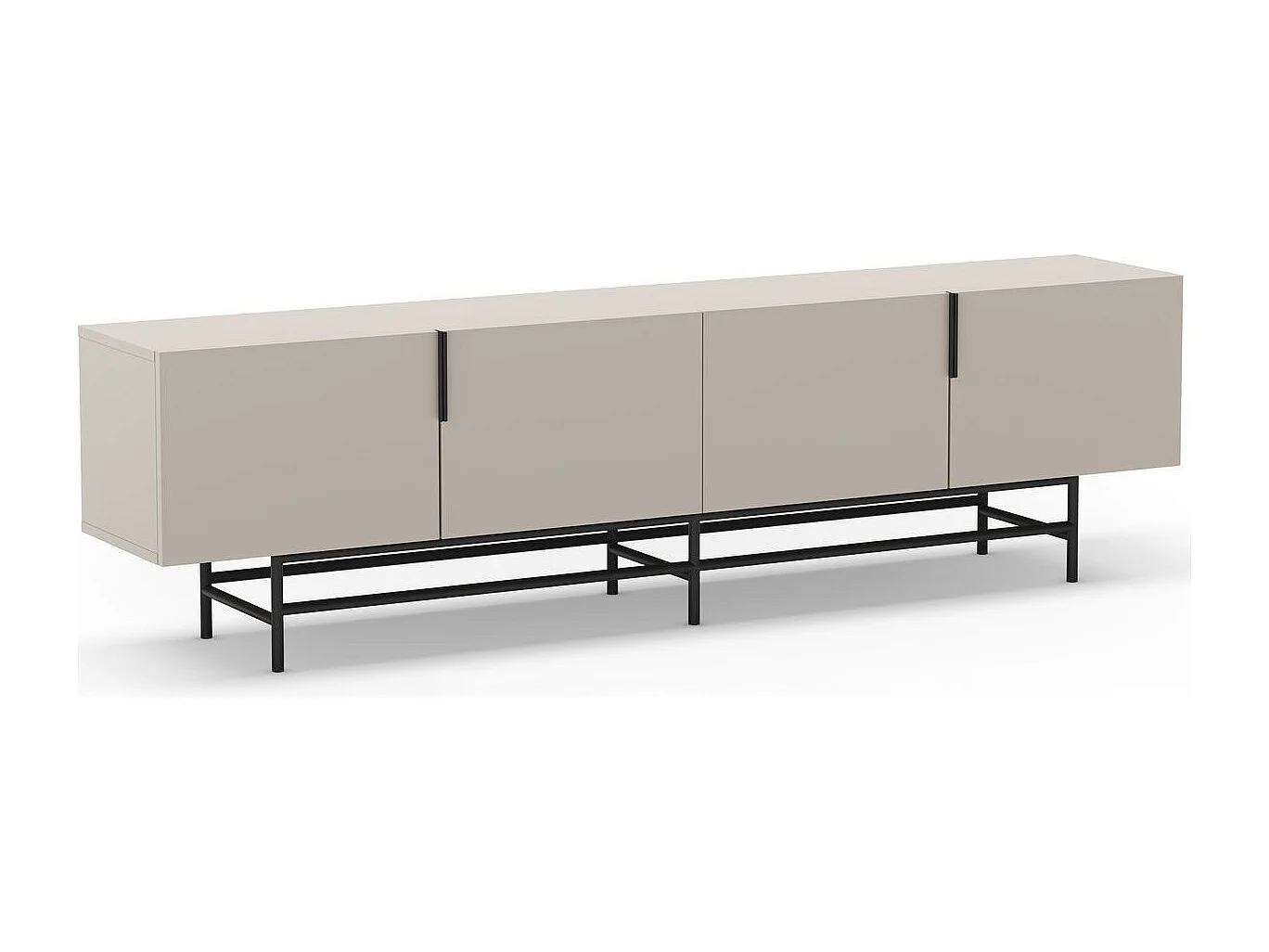 Meuble TV 4 portes beige 200 cm - Clea