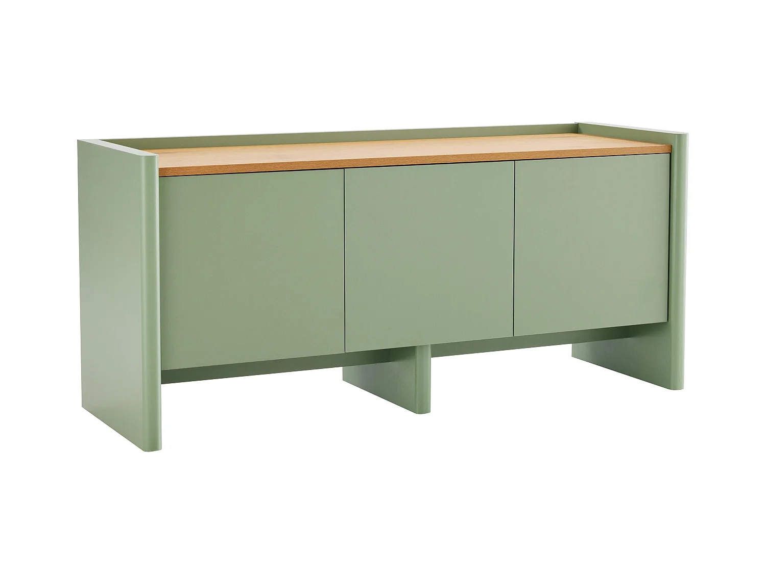 Meuble TV uni rétro rectangulaire L120 cm vert