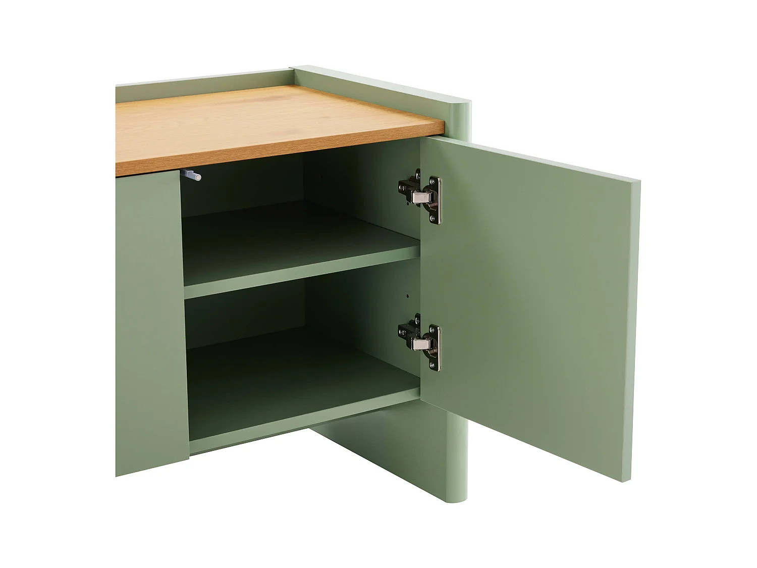 Meuble TV uni rétro rectangulaire L120 cm vert