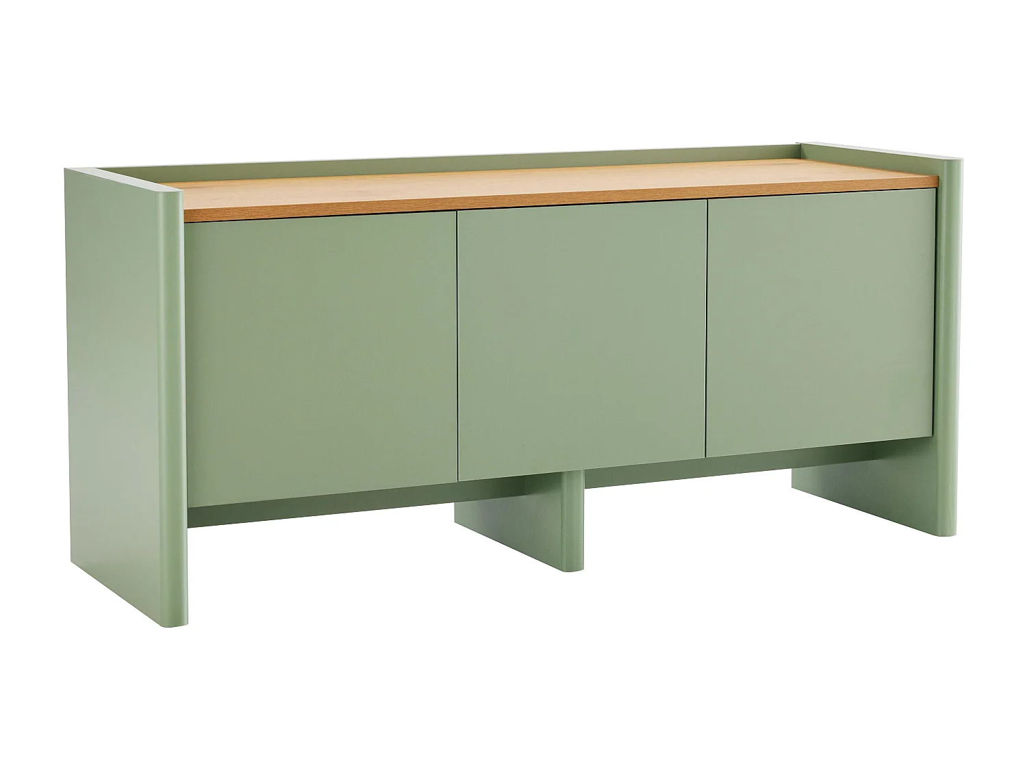Effen retro tv-meubel rechthoekig L120 cm groen