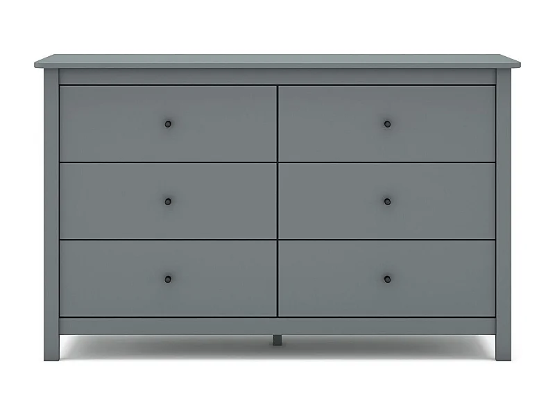 Commode 6 tiroirs en bois massif vert kaki 130 cm - Macha