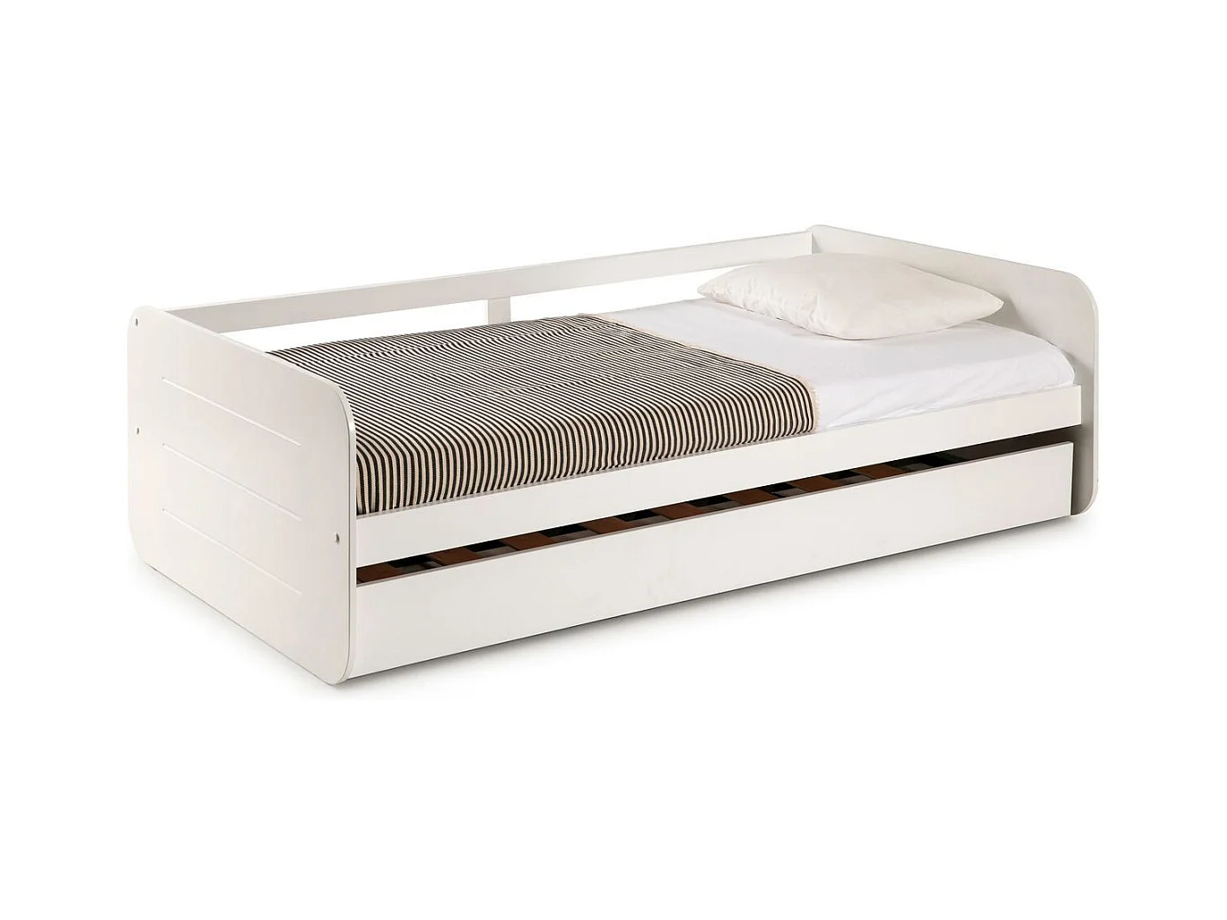 Lit gigogne enfant 90x190 cm en bois blanc - Felix