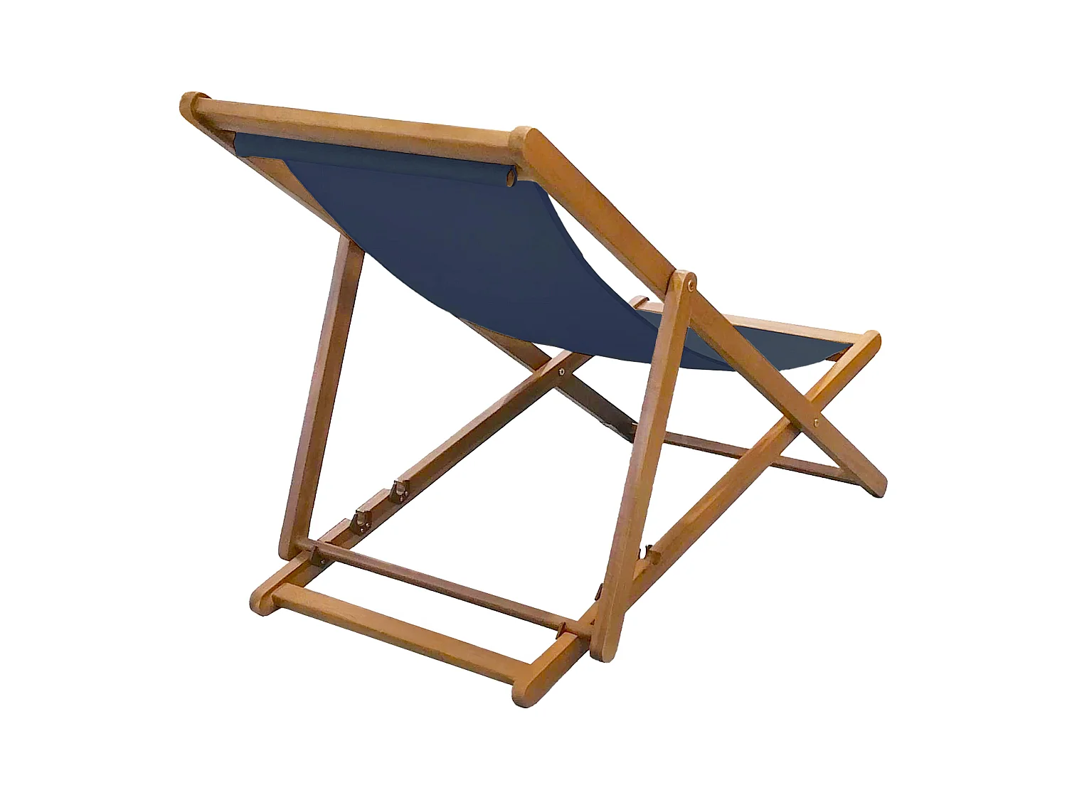 Lot de 2 chiliennes en acacia inclinables 3 positions bleu foncé