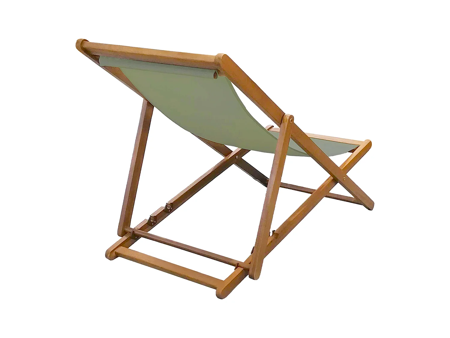 Lot de 2 chiliennes en acacia inclinables 3 positions vert kaki