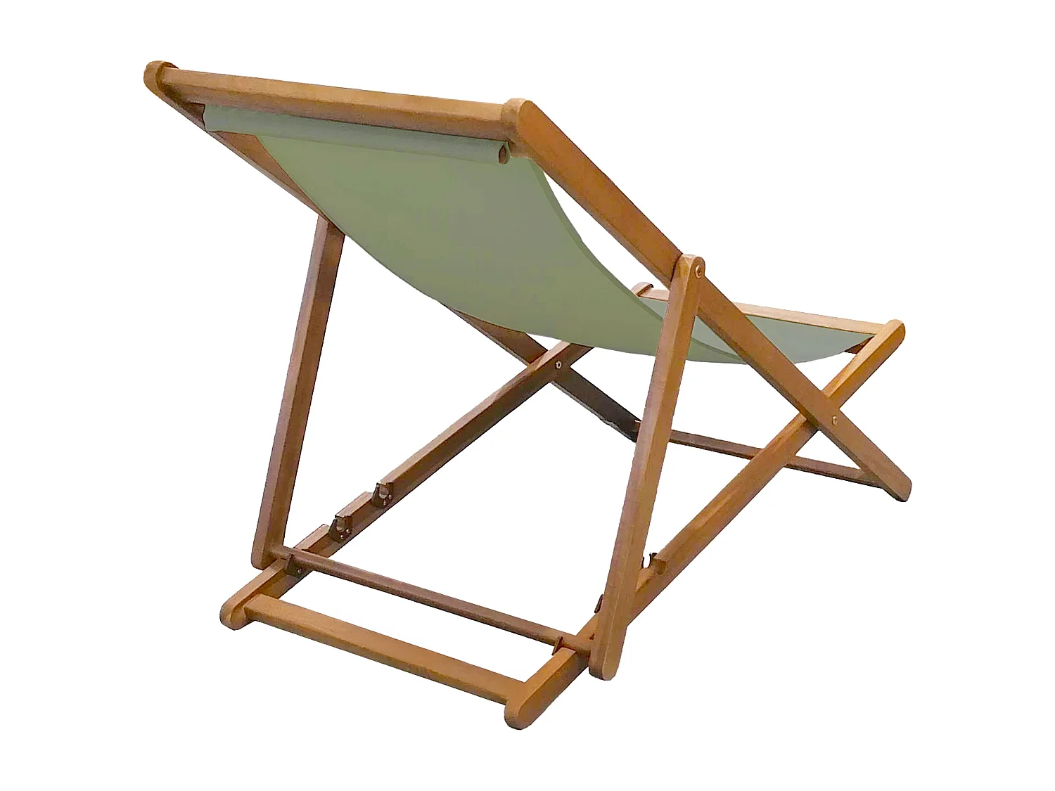 Lot de 2 chiliennes en acacia inclinables 3 positions vert kaki