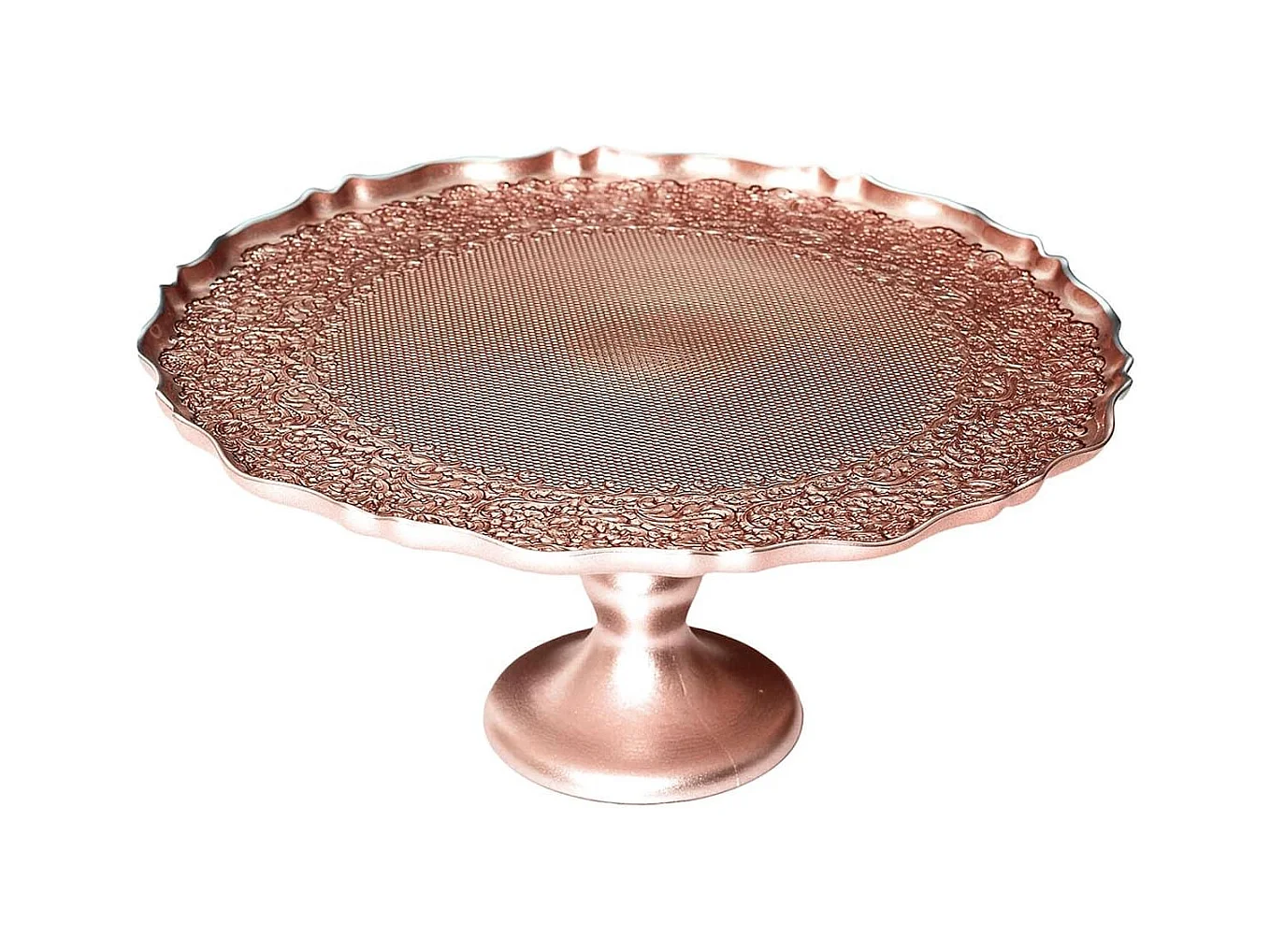 Plateau de Présentation en verre motif ethnique teinte cuivre (Ø32 cm)