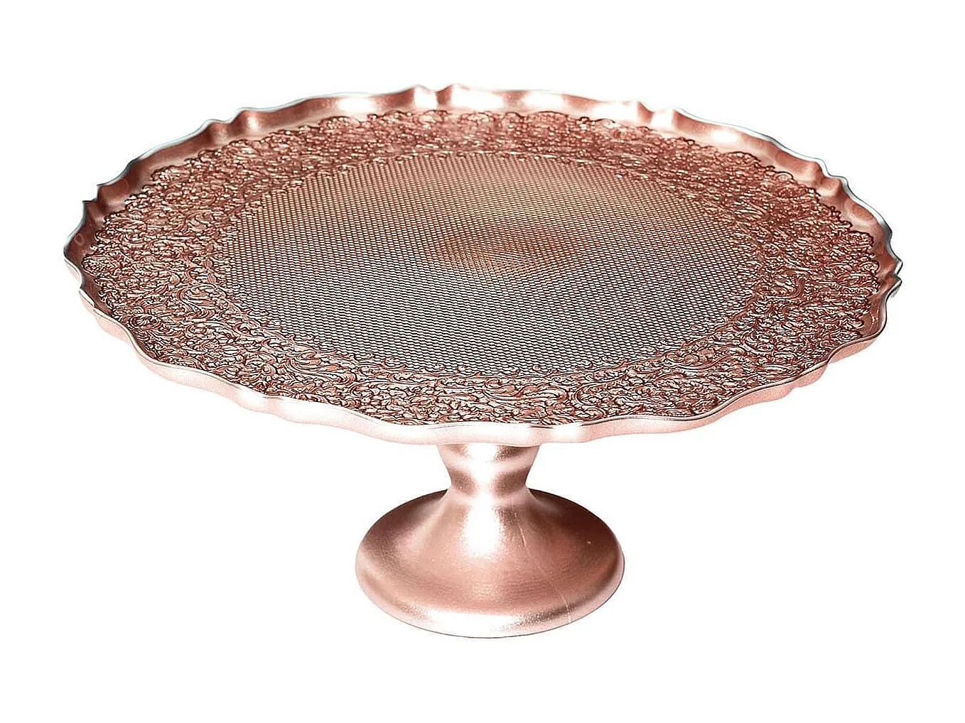 Plateau de Présentation en verre motif ethnique teinte cuivre (Ø32 cm)