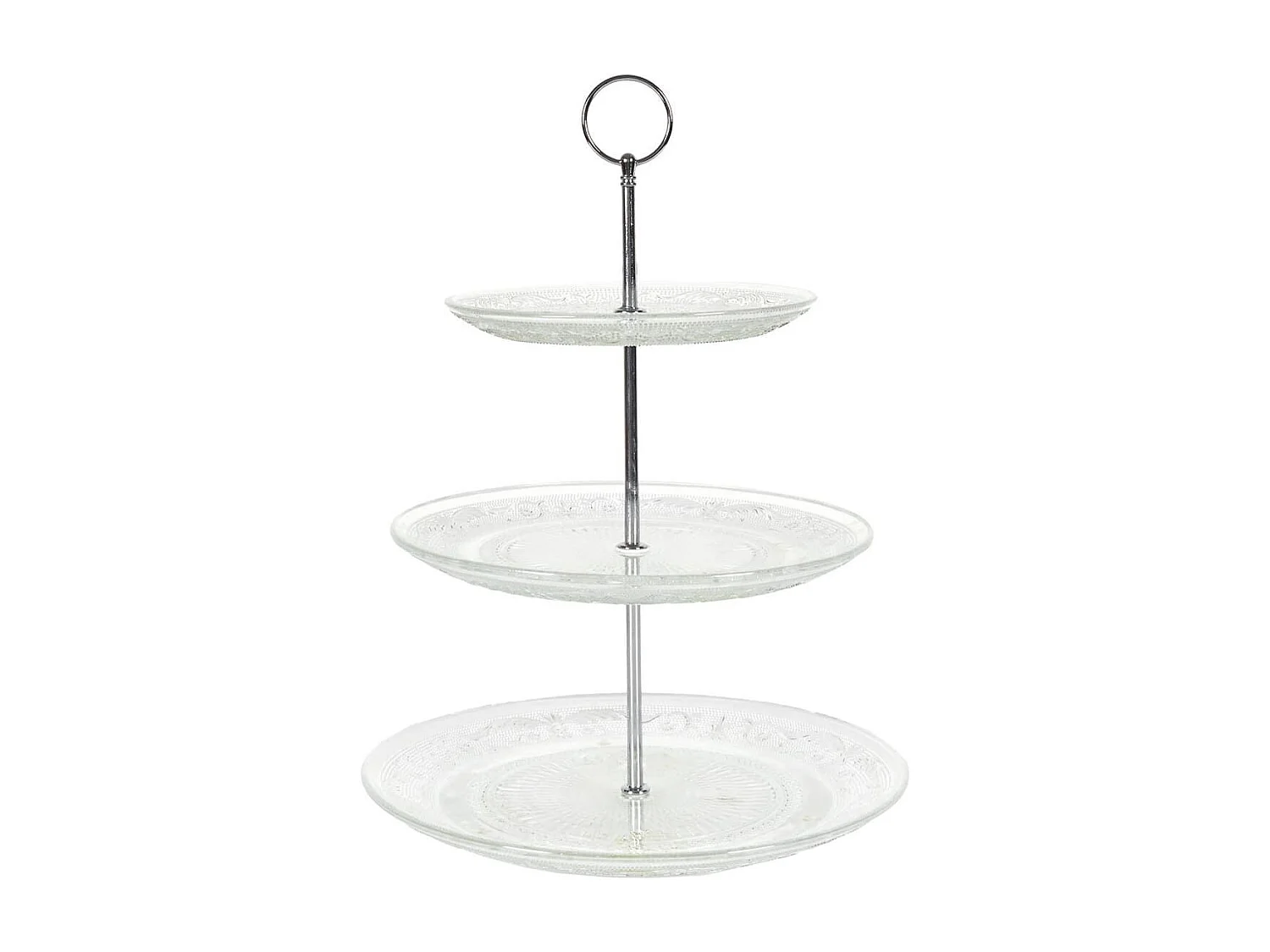 Plateau décoratif en verre à 3 niveaux (Ø25, 20 et 15 cm)