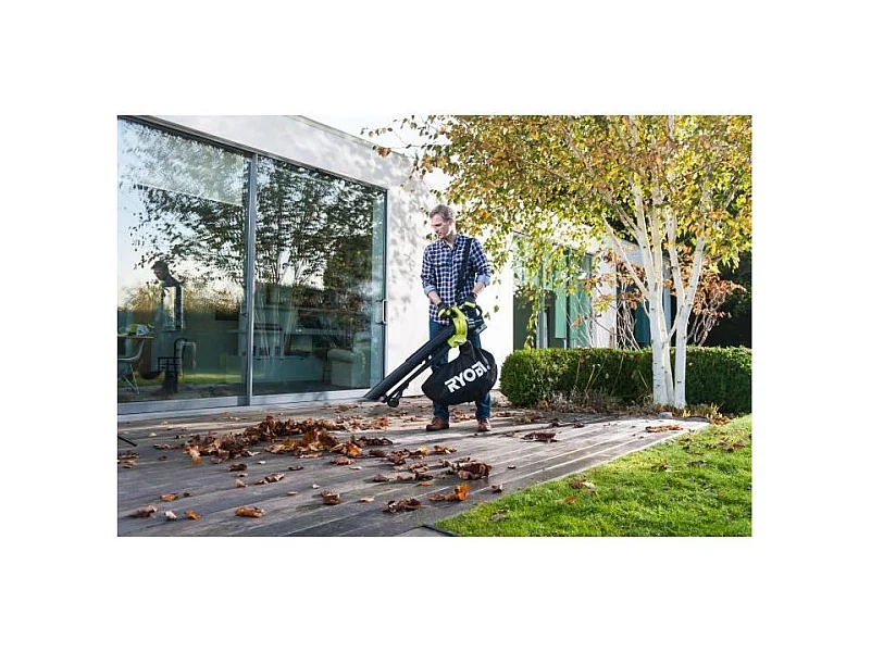 Souffleur aspiro-broyeur 2-en-1 - RYOBI - Brushless - 201 km/h - 6 m³/min