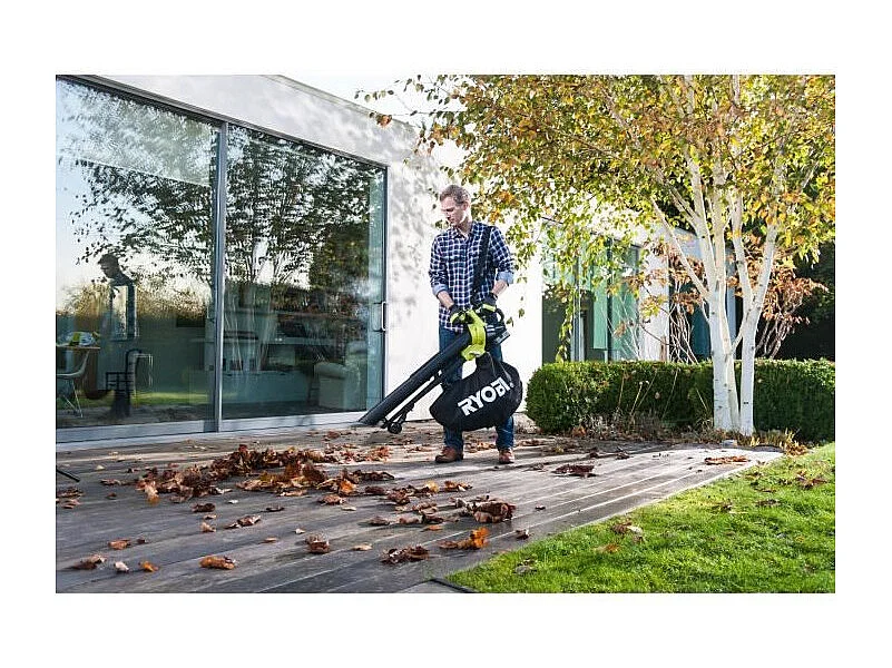 Souffleur aspiro-broyeur 2-en-1 - RYOBI - Brushless - 201 km/h - 6 m³/min