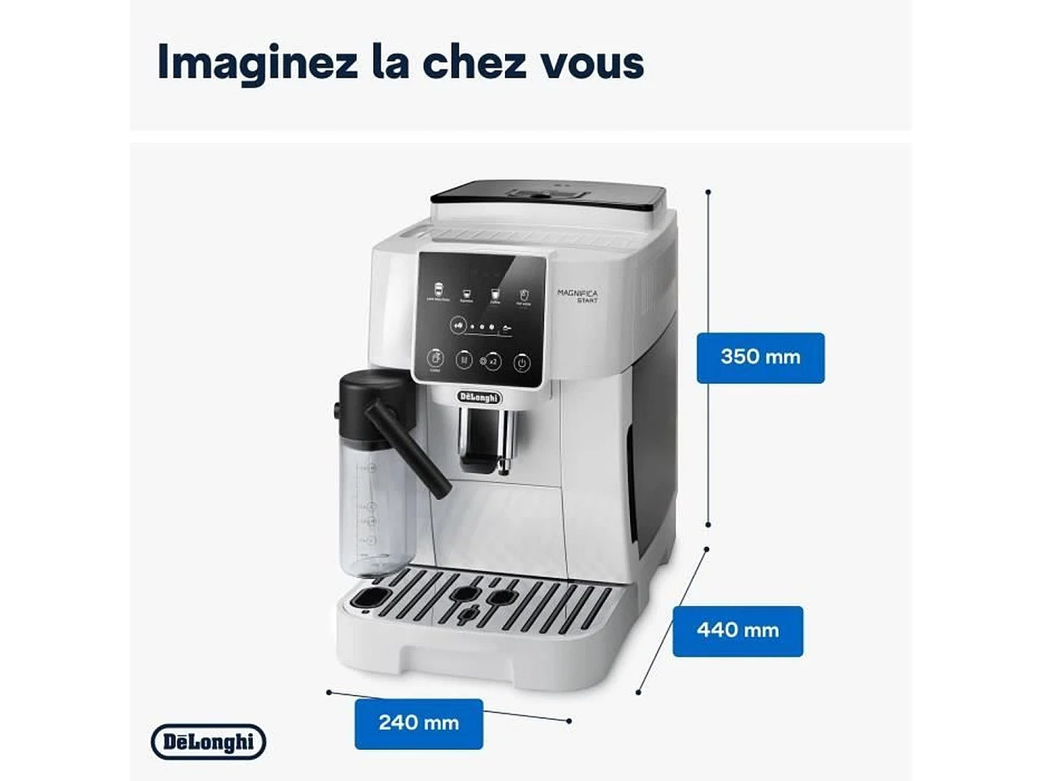Espresso-Kaffeemaschine mit Mahlwerk DELONGHI ECAM220.61.W - Edelstahl