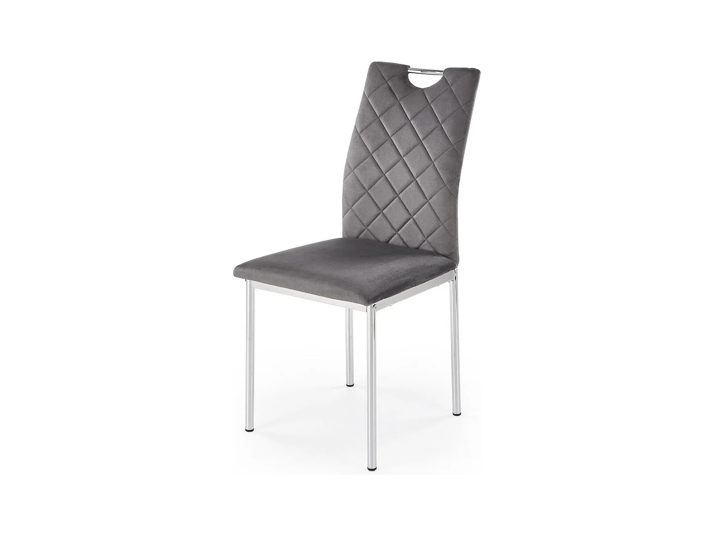 Sedia K578/Rivestimento in velluto e metallo prezioso/Grigio
