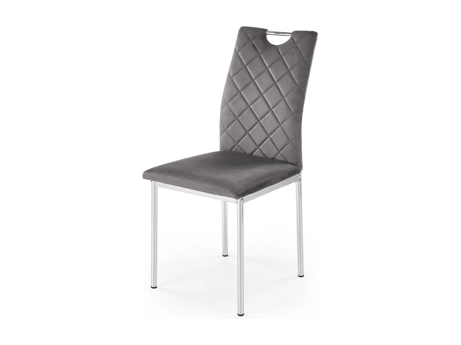Chaise K578/Housse en velours et métal précieux/Gris