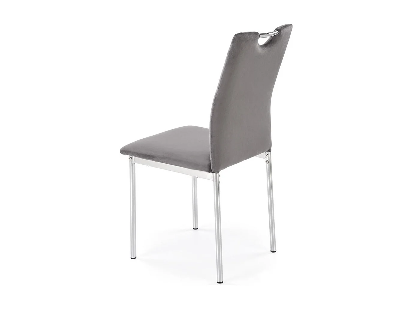 Chaise K578/Housse en velours et métal précieux/Gris