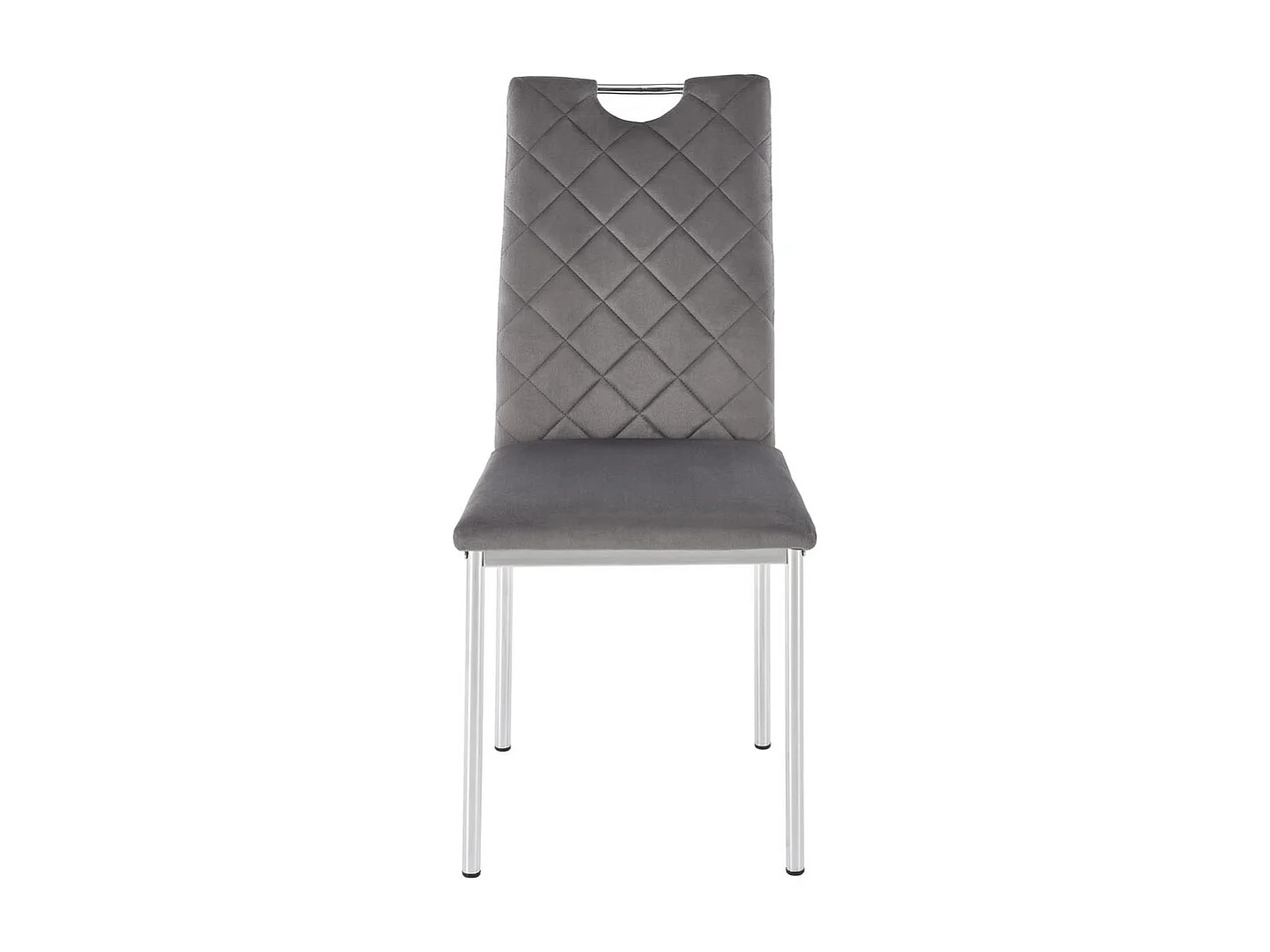 Chaise K578/Housse en velours et métal précieux/Gris