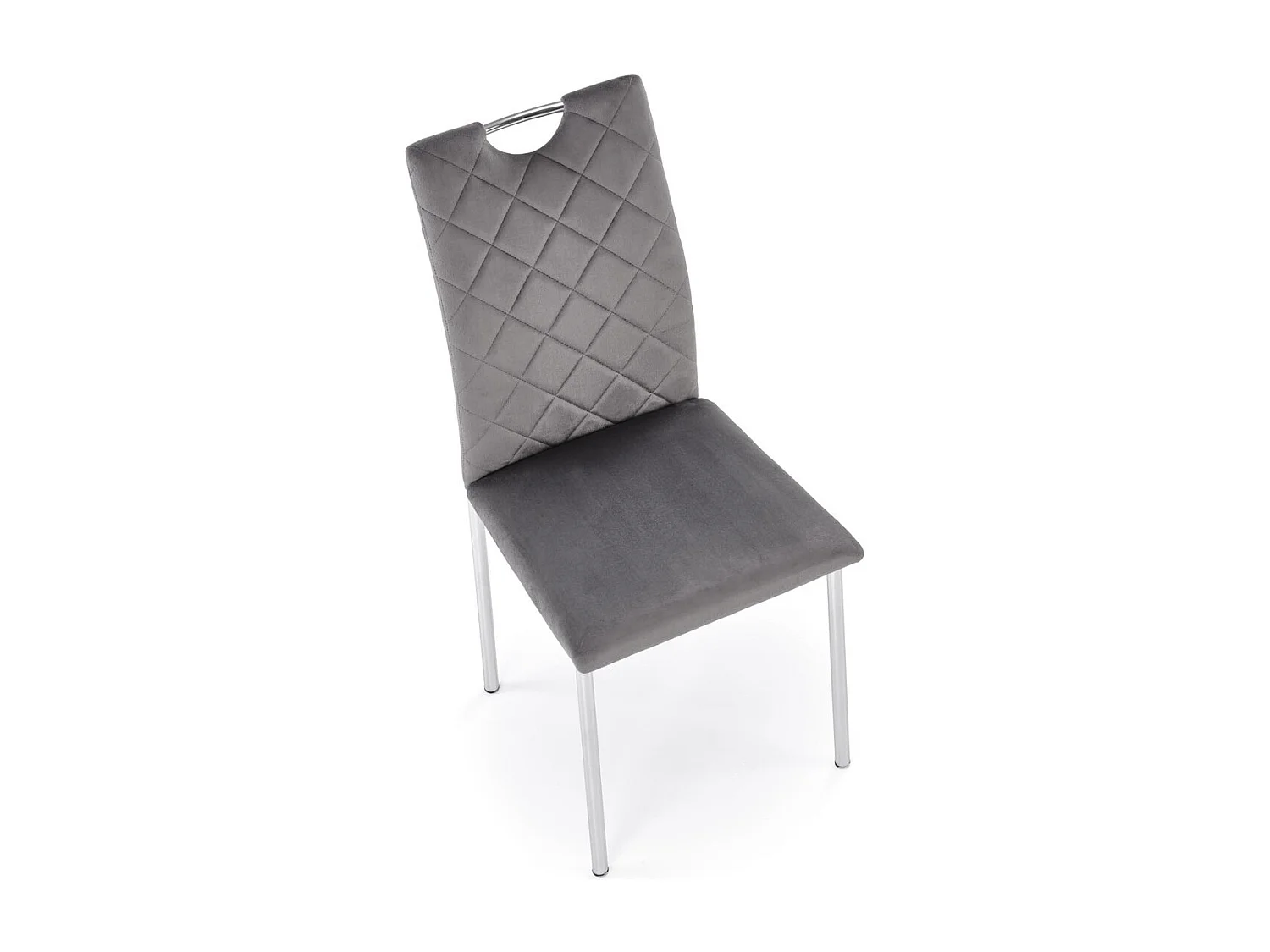 Chaise K578/Housse en velours et métal précieux/Gris