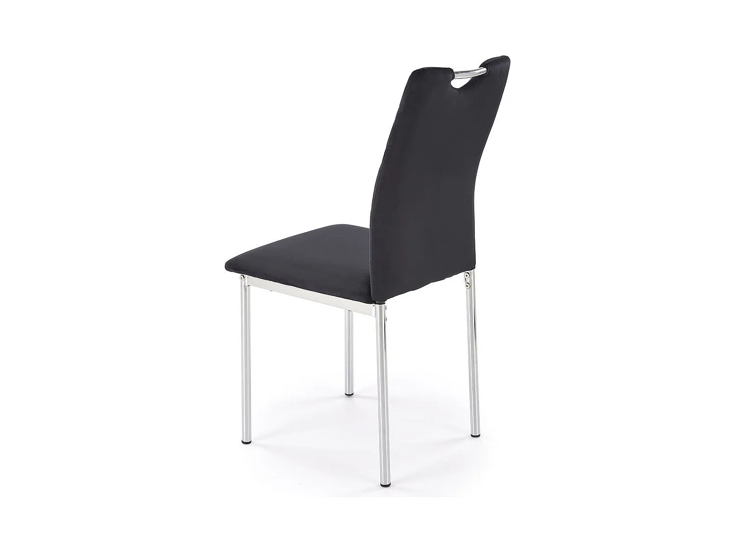 Stuhl K578/Samtstoffbezug&Edelmetall/Schwarz