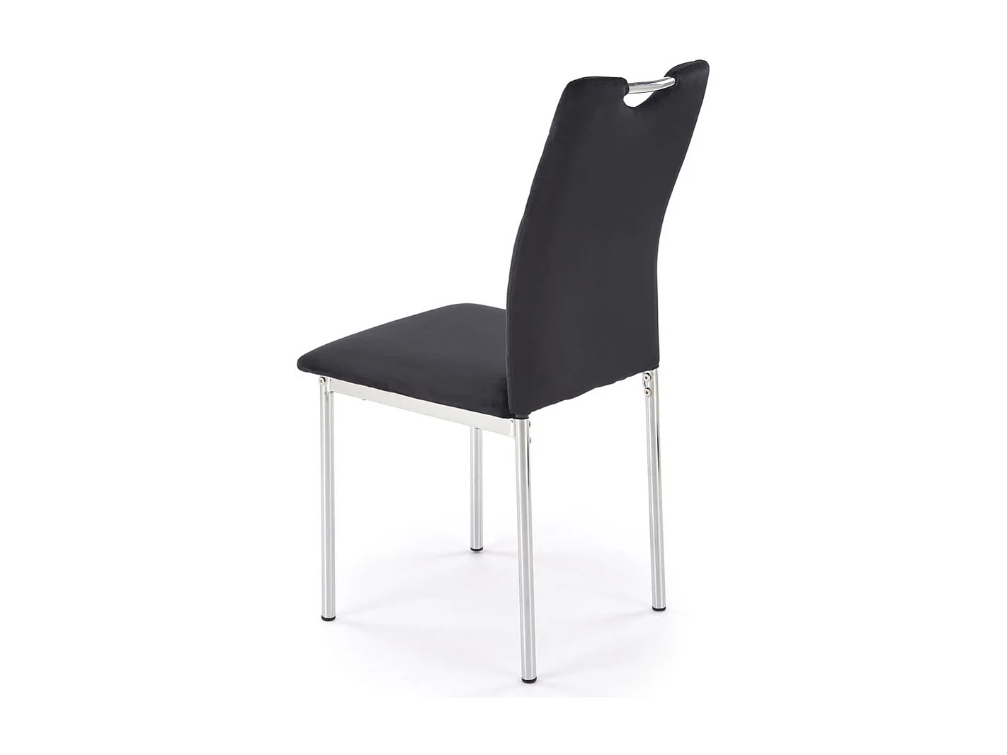 Stuhl K578/Samtstoffbezug&Edelmetall/Schwarz