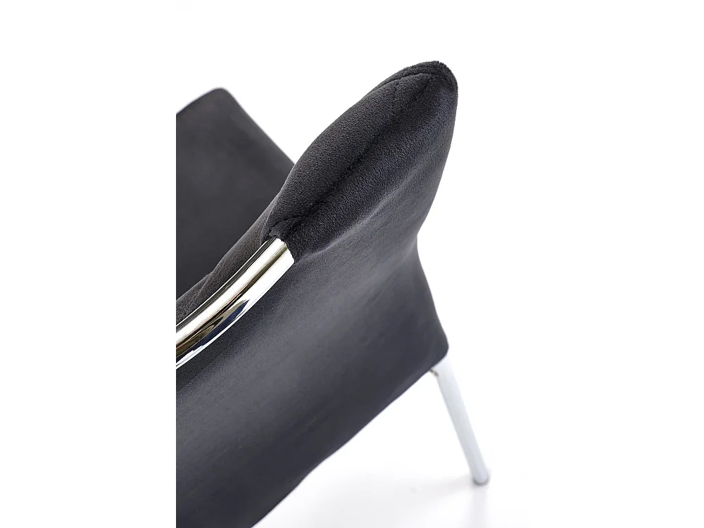 Stuhl K578/Samtstoffbezug&Edelmetall/Schwarz