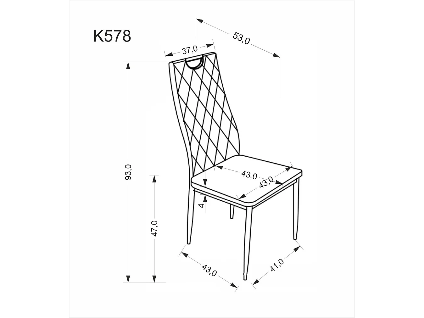 Stuhl K578/Samtstoffbezug&Edelmetall/Schwarz