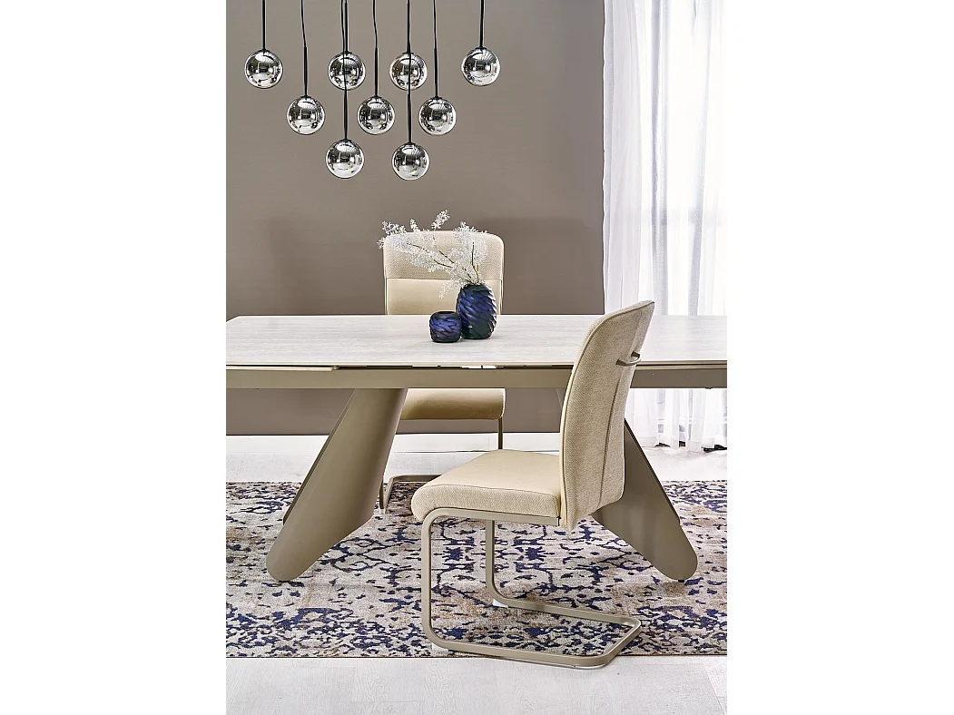 Stuhl K584/Stoff&Kunstleder/Beige