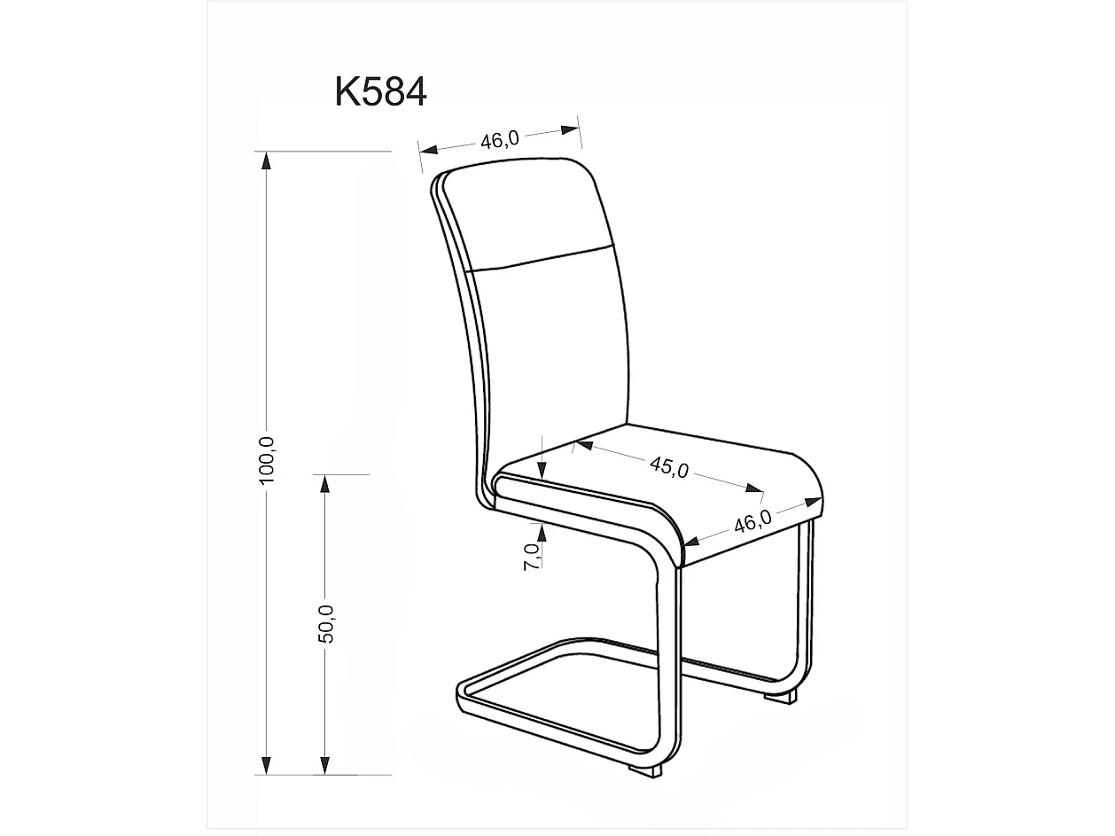 Stuhl K584/Stoff&Kunstleder/Beige