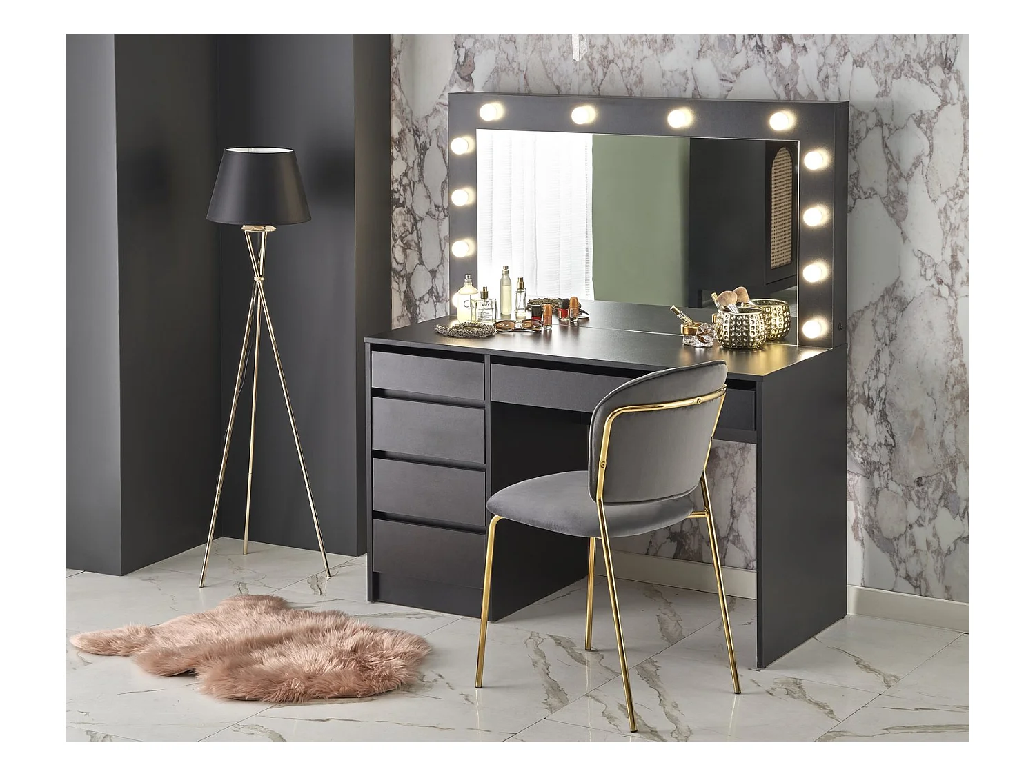 Toeletta Hollywood/LED/Nero