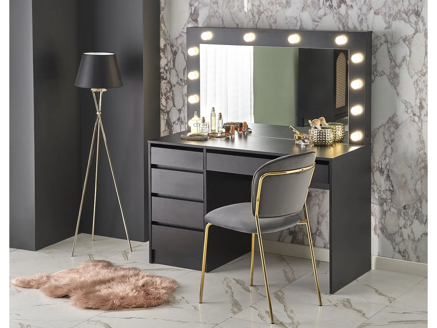 Toeletta Hollywood/LED/Nero