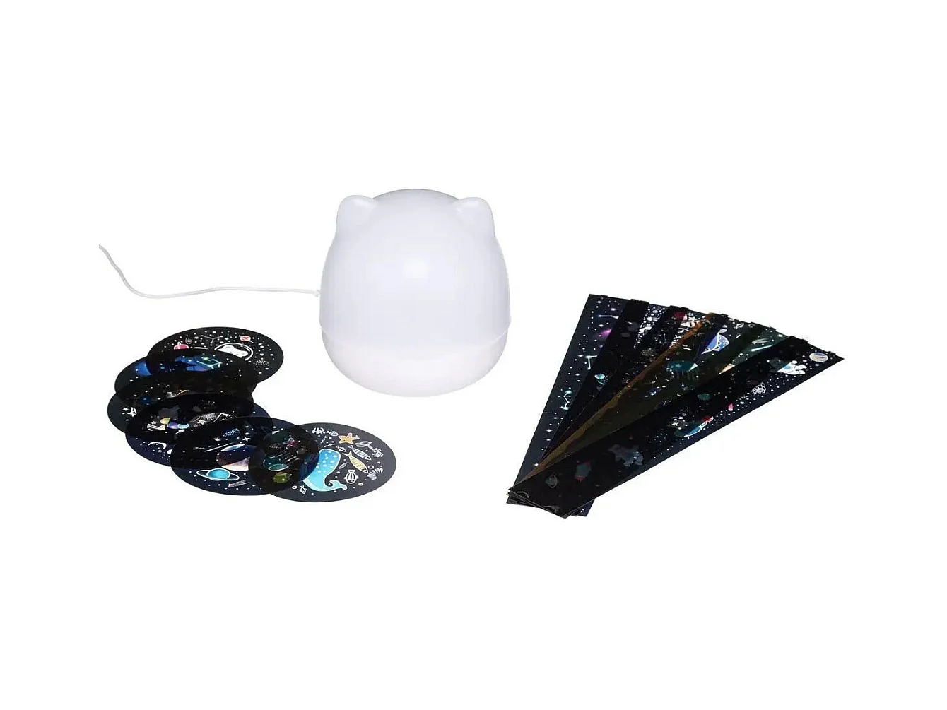 Veilleuse Rotative Enfant "Chat" 12cm Blanc