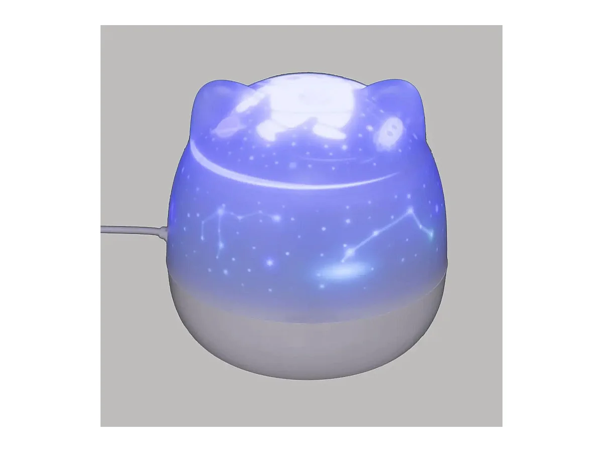 Veilleuse Rotative Enfant "Chat" 12cm Blanc