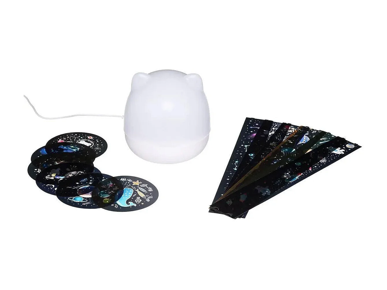 Veilleuse Rotative Enfant "Chat" 12cm Blanc