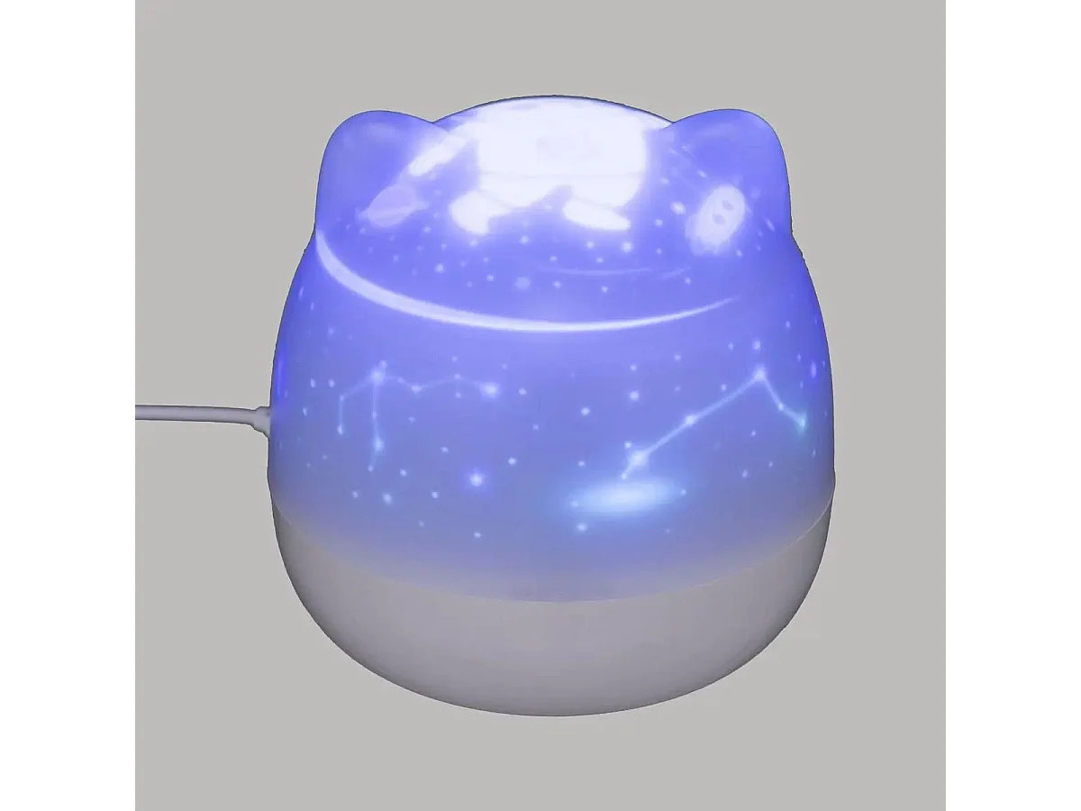 Veilleuse Rotative Enfant "Chat" 12cm Blanc