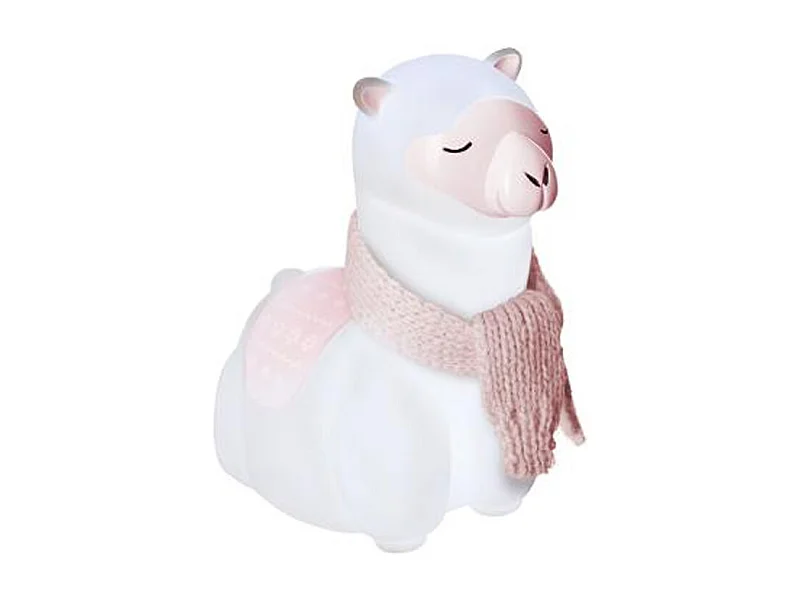 Veilleuse Enfant à Poser "Lama" 17cm Rose