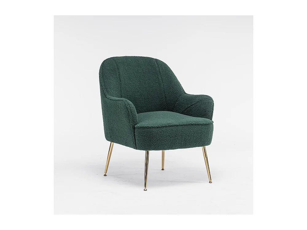 Chaise appoint ergonomique velours moderne doux salon chambre intérieur pieds dorés réglables vert