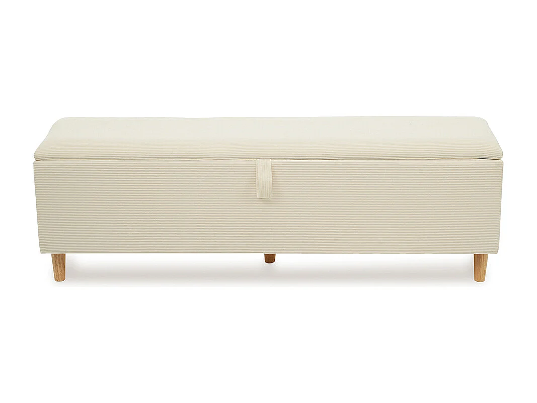 Banc lit rangement hydraulique boîte chambre salon couloir velours côtelé beige