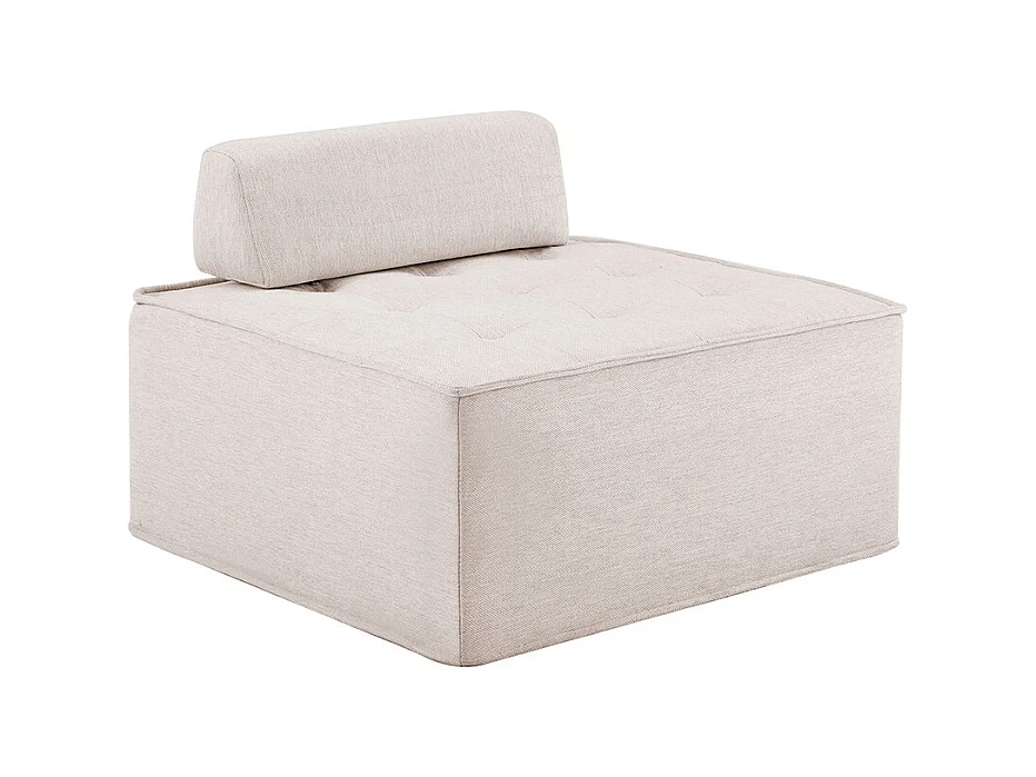 Fauteuil canapé pouf ensemble salon pour chambre à coucher amis ou enfant beige