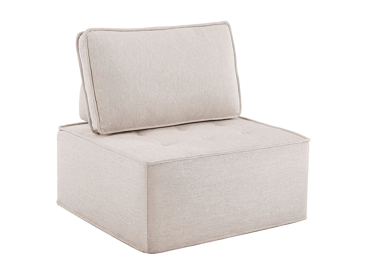 Fauteuil canapé pouf ensemble salon pour chambre à coucher amis ou enfant beige