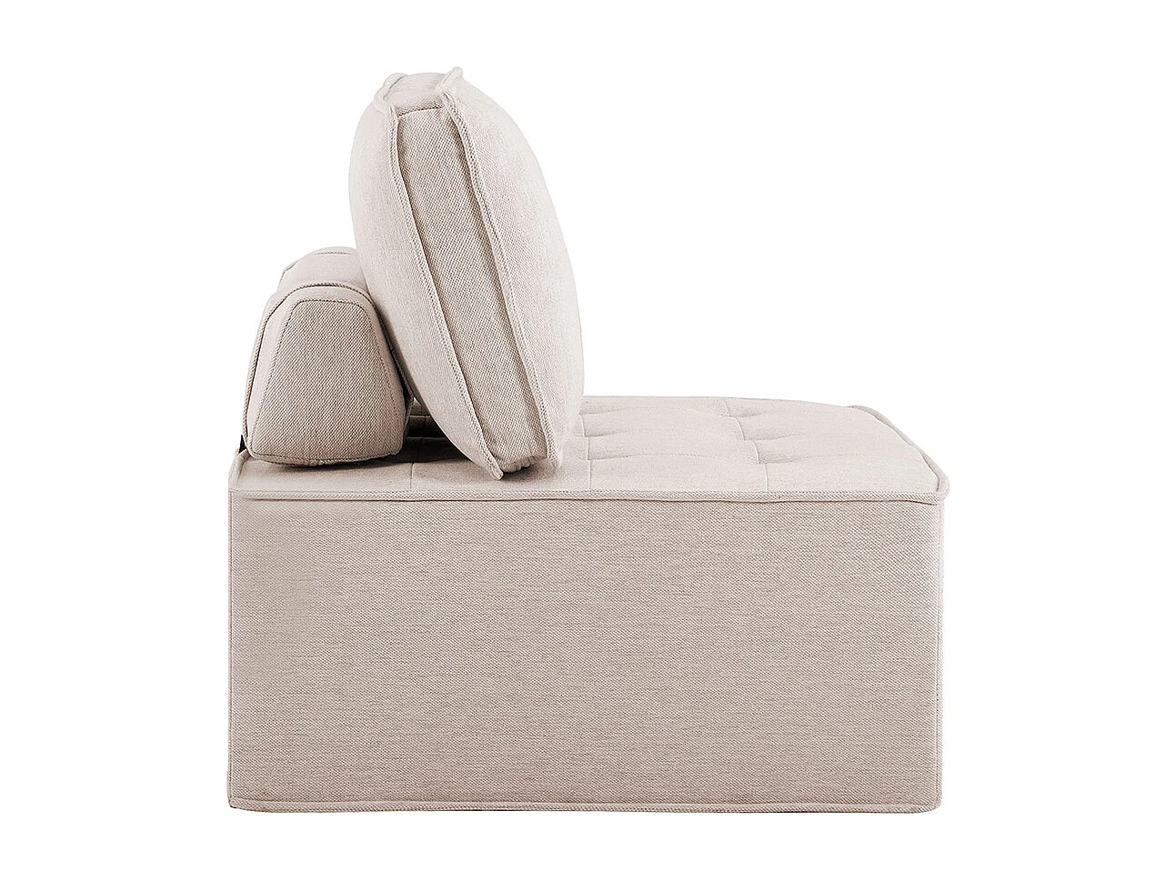 Fauteuil canapé pouf ensemble salon pour chambre à coucher amis ou enfant beige
